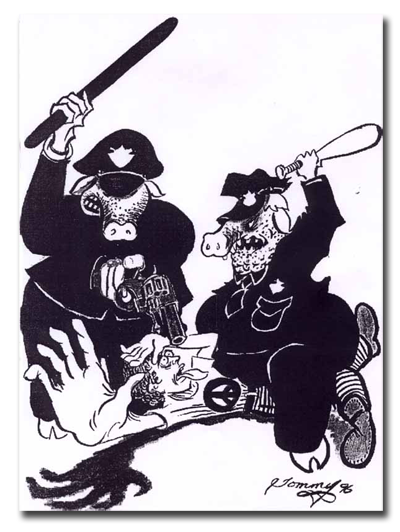 Thomas Silverstein's Drawing of Prison Guards "Pigs"
